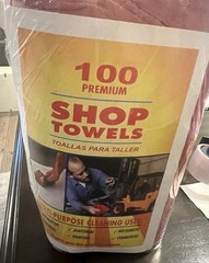 Bulk Lot of 100 Red Shop Towels 12″ x 14″ Cleaning Rags Homes Cars Reusable