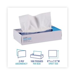 Boardwalk 6500B 2-Ply Office Packs Facial Tissue (100 Sht/Bx, 30 Bx/Ct) New