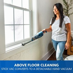 Vacmaster Portable 10.8V 2-in-1 Cordless Stick Lightweight Vacuum Blue