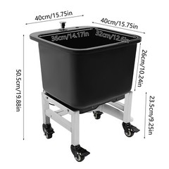 Freestanding Floor Mop Sink Plastic Mop Basin Household Mop Bucket with Wheels