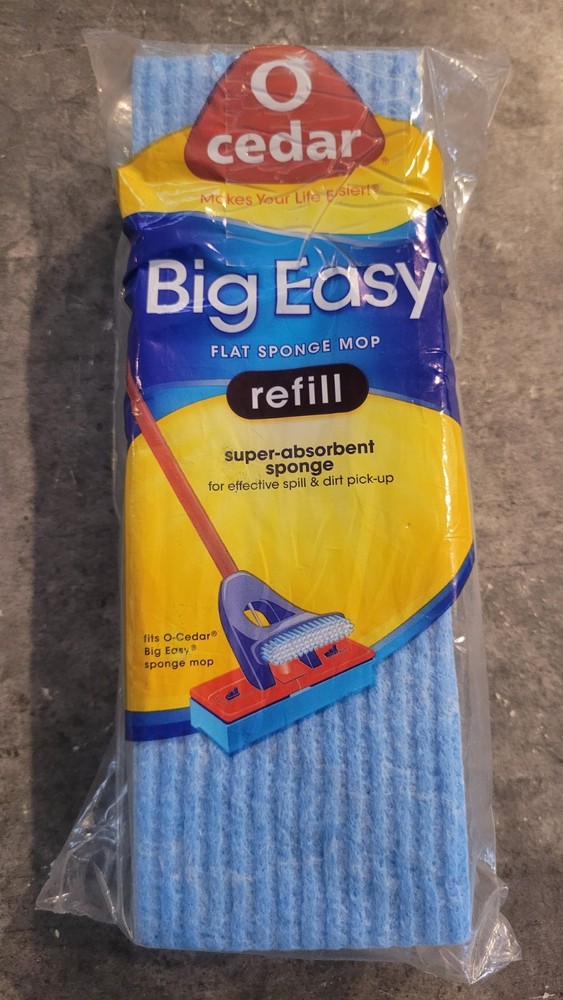 O’Cedar Big Easy Flat Sponge Mop Refill Blue NEW 2011