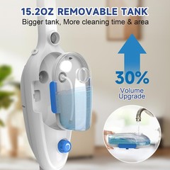 Steam Mop for Floor Cleaning, 10in1 Multi Purpose 23ft Cord Mop, White