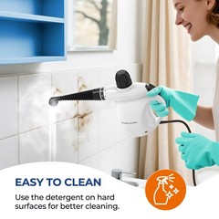 Steam Cleaner, Pressurized Handheld 13pcs Standard Size, Black&White
