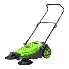 Uimoso Manual Push Floor Sweeper with 25.6″ Sweeping Width for Walk-Behind Use