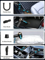 Cordless Handheld Car Vacuum 22000Pa Portable Cleaner Air Duster 4 In 1