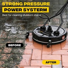 PWACCS 20″ Pressure Washer Surface Cleaner with 4 Wheels and 20 Inch, Black