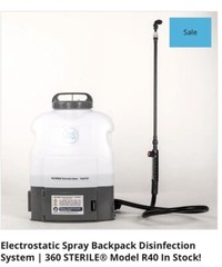 Electrostatic Backpack Sprayer For Sterilizing Commercial Spaces. 360-Sterile