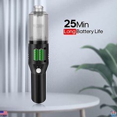 High Power Portable Mini Car Vacuum Cleaner, Cordless Handheld Rechargeable 400g