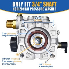 TOOLCY Upgraded Integrated Pressure Washer Pump, 3/4″ Integrated, Silver