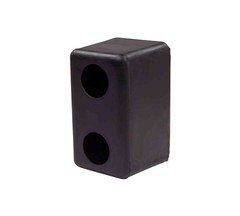 2Pack 6”x3-1/2”x3-1/2” Square Rubber Dock Bumper with 2 Holes – Impact Resistant