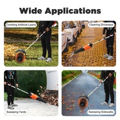 52cc Gas Power Handheld Sweeper Broom W/ Blower Driveway Turf Grass Snow Clean