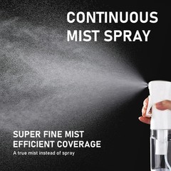 ELEMSY Spray Bottle For Hair (2 Pack 6.8 OZ) Continuous Mister White & Black