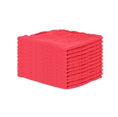 Lot of 10 Shop Towels 13 X 14 Red Cleaning Rags Auto Garage Home Shop Washable