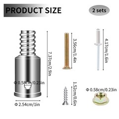 2 Pcs Threaded Tip Replacement,Ultra Repair 1″ (2.5cm), Silver