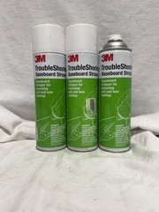 Lot of 3 3M TroubleShooter Baseboard Stripper 21 oz Aerosol Floor Cleaner 14001
