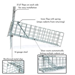 Excluder One Way Squirrel and Rodent Trap – Control Mice, Rats, Bats, Silver
