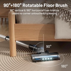 VIPSUN Cordless Vacuum Cleaner with Self-Standing, LED Standard size, Black