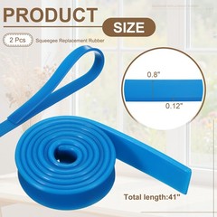 Squeegee Replacement Rubber, 2Pcs Household Silicone Squeegee Refill,Blue