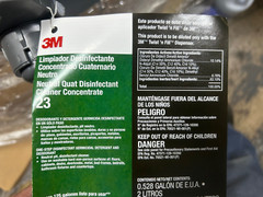3M 23L Neutral Quat Cleaner Concentrate 2 liters Twist & Fill packaged 4/2020