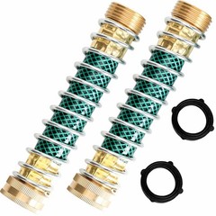 Hose Extension Adapter 2-Pack, 3/4″ Solid Brass Garden Standard, Green