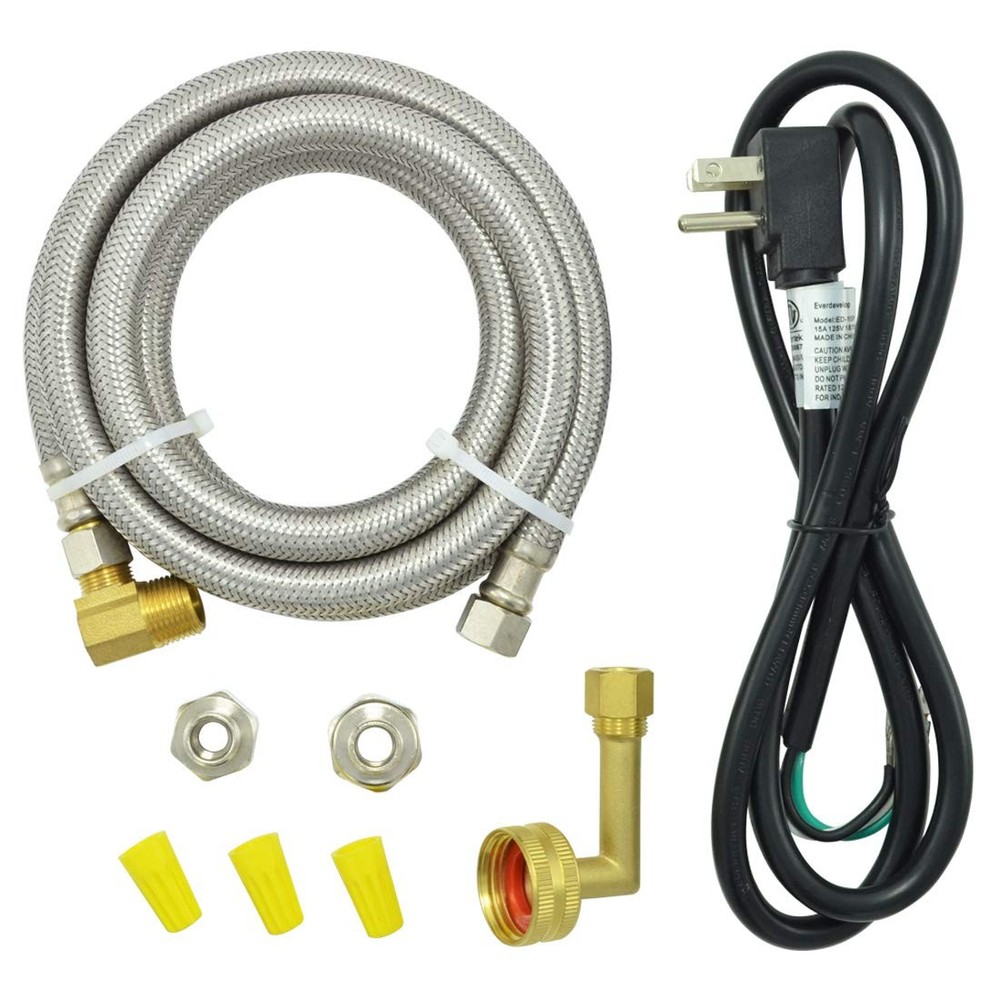 TT FLEX Universal Dishwasher Installation Kit,6 Ft Stainless 6FT, Yellow