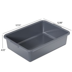 Kekow 12-Pack 13 L Commercial Bus Tubs/Bus Box, Gray Large Plastic Tote Box