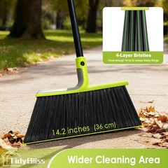 Outdoor Broom Heavy Duty, 56 inches Tall Commercial Soft Bristle Angle Brush …
