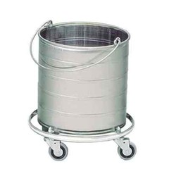 Royce Rolls #483 Stainless Steel 8-Gallon Bucket on 3″ Casters