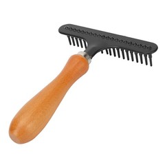 Premium Wooden Handle Pet Grooming Rake For Cats And Dogs Premium