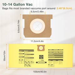 10PCS 10-14 Gallon Vacuum Bags for Shop Vac (10Pcs), yellow