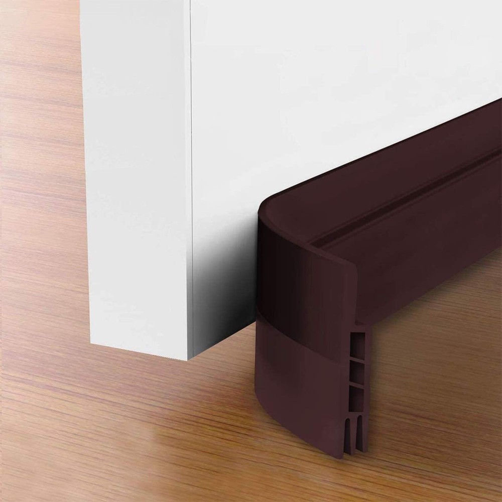 Suptikes 2 Pack Door Draft Stopper，Door Sweep for Exterior & Interior Brown