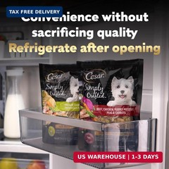Cesar Simply Crafted Adult Wet Dog Food Toppers for Dry Food, Wet Food for Dogs,