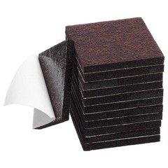 12Pcs 2×2 Inch Square Felt Furniture Pads, Self Adhesive Cuttable Anti Brown