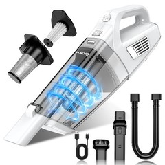 CKIKH Handheld Vacuum Cordless, 15000PA Strong Suction Hand White & Silver