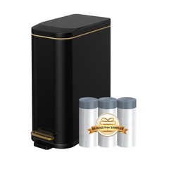 KdbK Bathroom Trash Can with Soft Close Lid, 15L/ 4 GallonRectangular Trash C…