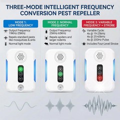 2026 Upgraded Ultrasonic Repeller Pest Indoor – Electronic 6 Pack, white