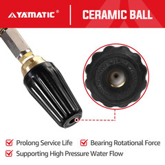 YAMATIC Pressure Washer Turbo Nozzle with Stainless Steel Filter, 0.25 inches