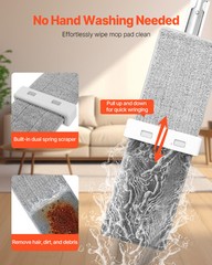 Microfiber Flat Mop with 4 Mop Pads Flat Mop for Dry and Wet Floor