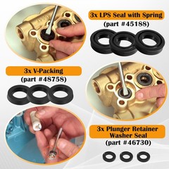 34262 Seal Kit for Cat Pump 66DX 6DX Pressure Washer Pump 66DX40G1I, 6DX35G1I