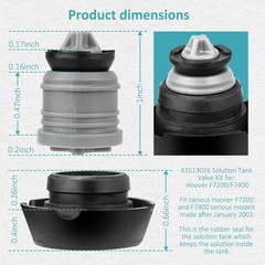 Eopzol 43513016 43513026 V2 Dual V Steam Vac Tank Valve Kit Replacement Black