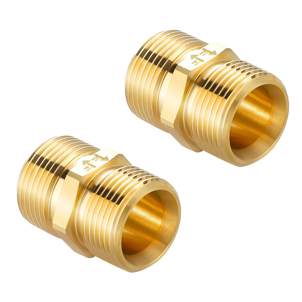 M MINGLE Metric M22 15mm Male Thread to 14mm Male, Brass – colored