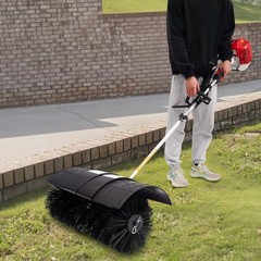 Gas Power Sweeping Broom 52CC Handheld Walk Behind Lawn Sweeper