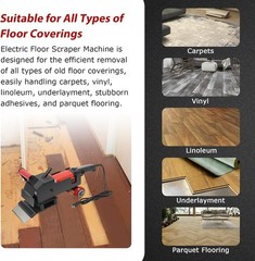 Electric Floor Scraper Machine, 3600 RPM, with Blade Detachable Handle