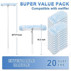 Kefanta Duster Refill Kit 6 Ft Super Extendable Handle Compatible Swiffer 360