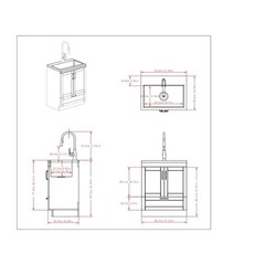 Bowery Hill Contemporary 28″ Laundry Sink Cabinet in White Finish