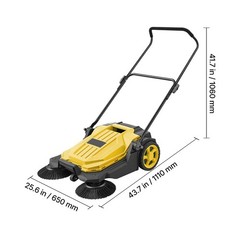 Uimoso Manual Push Floor Sweeper with 25.6″ Cleaning Width