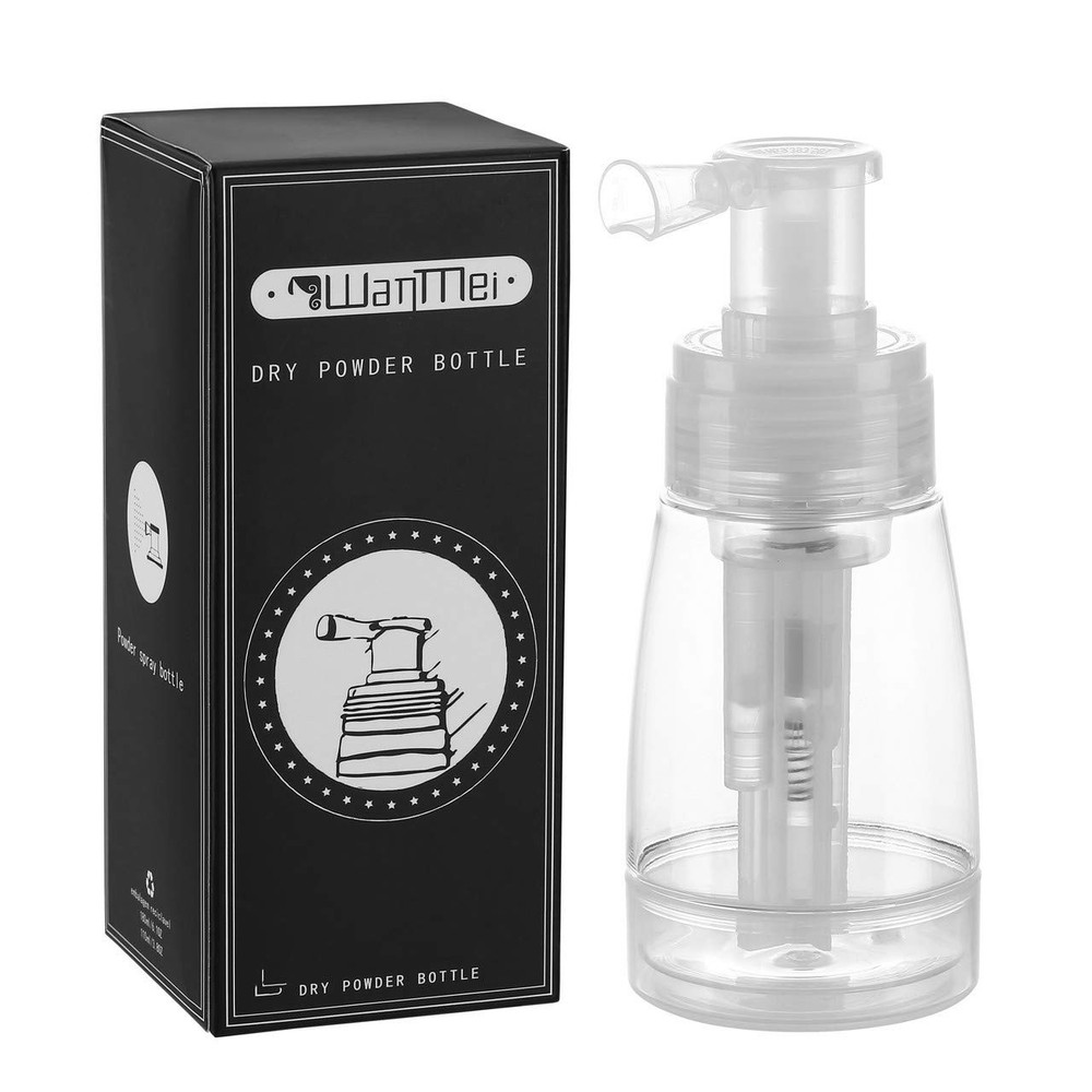 Aethland Powder Spray Bottle for Dry Shampoo, Talc 6 Ounces, 1pc Transparent
