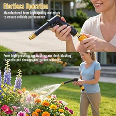 High pressure hose nozzle – Upgraded Garden Hose Sprayer – Car Wash Black