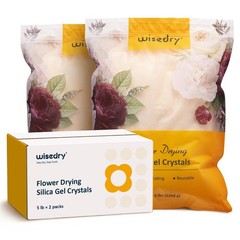 wisedry 10 LBS Silica Gel Flower Drying Crystals, 2 Packs of 5 LBS, 10
