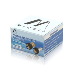 M MINGLE Pressure Washer Hose Adapter Set, M22 to 3/8 Quick Connect, Black